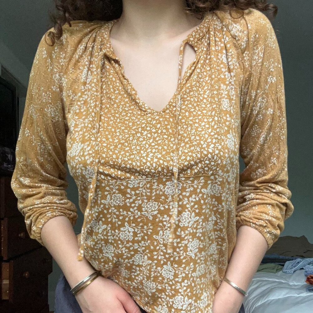 Lucky Floral Yellow Tunic Shirt